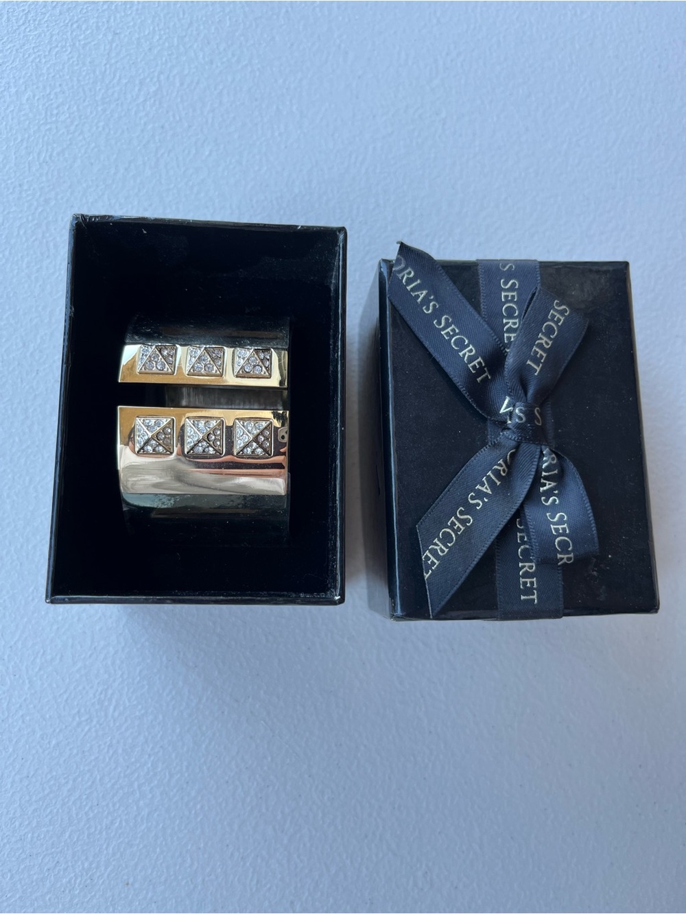Victoria's Secret Gold Tone Pyramid Rhinestone Cuff